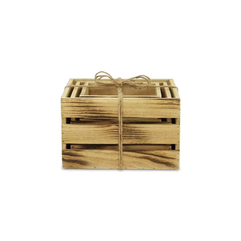 Rustic Farmstead Aged Wooden Crate Set