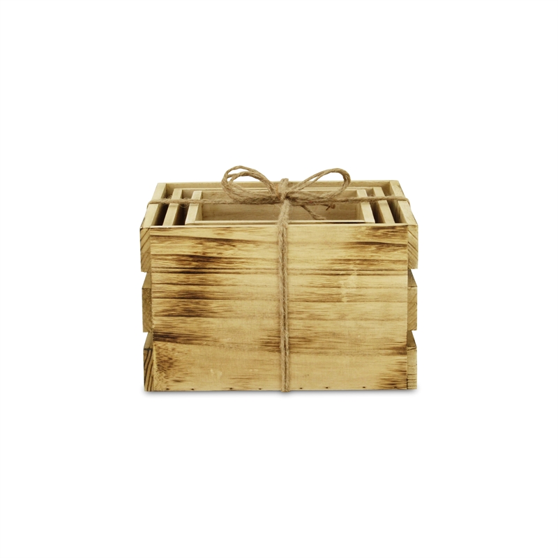 Rustic Farmstead Aged Wooden Crate Set