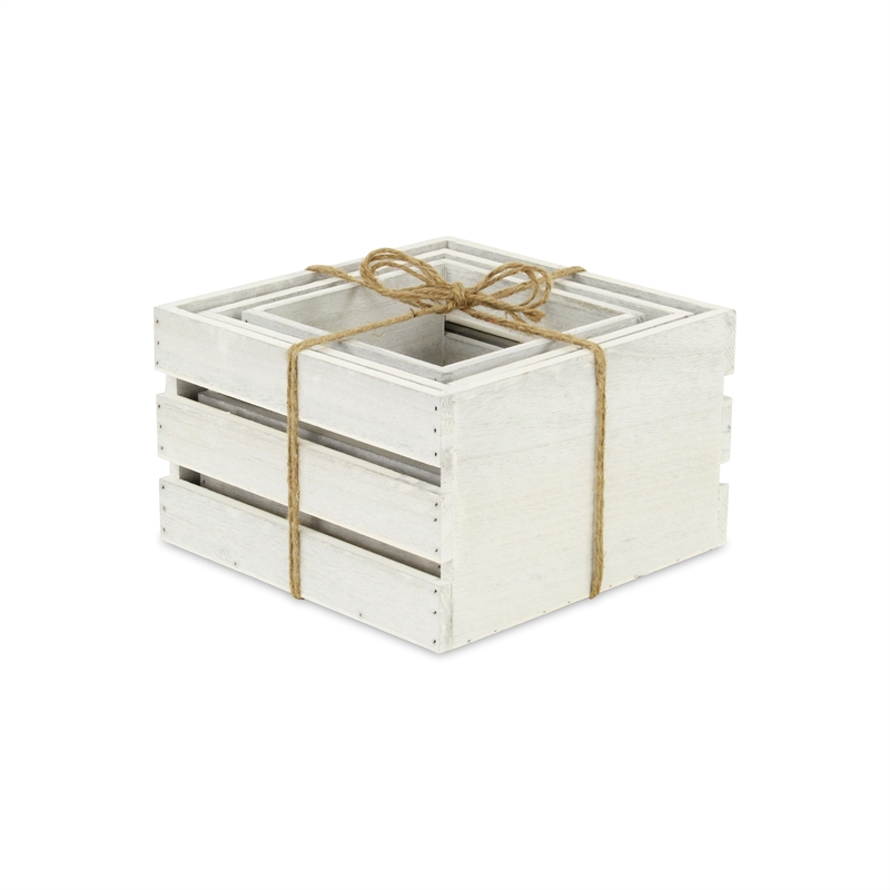 Rustic Farmstead Light Gray Wooden Crate Set