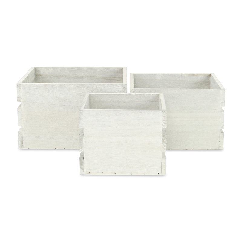 Rustic Farmstead Light Gray Wooden Crate Set
