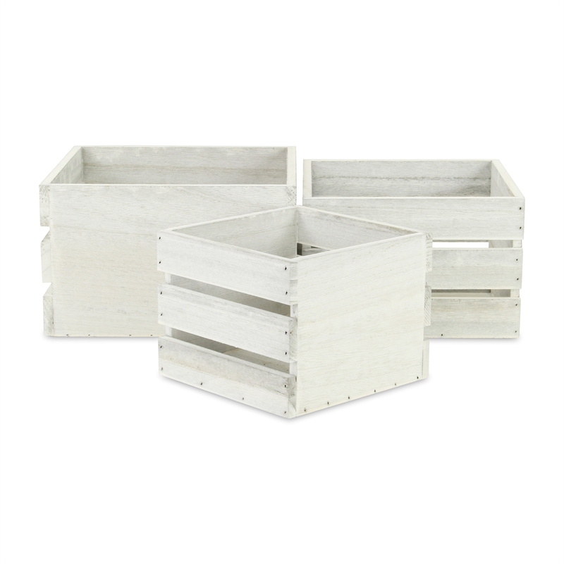 Rustic Farmstead Light Gray Wooden Crate Set