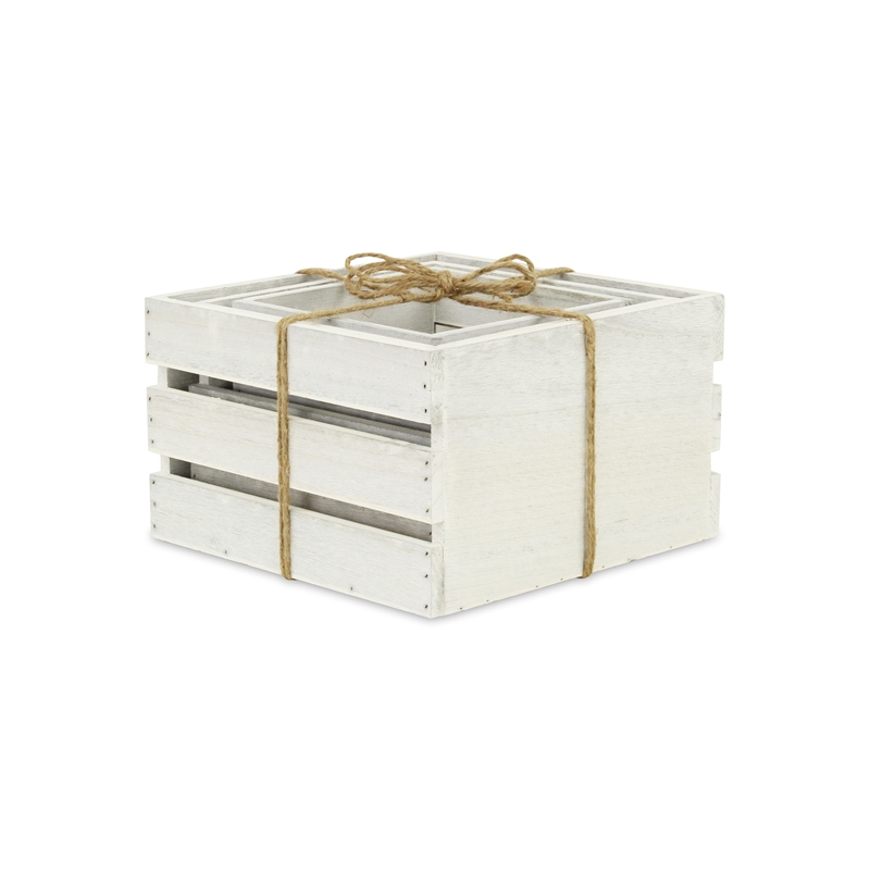 Rustic Farmstead Light Gray Wooden Crate Set