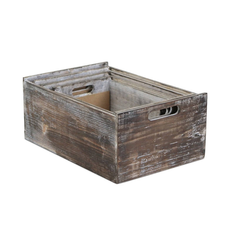 Cyprian Set of 4 Wood Crates with Chalkboard
