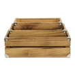 Rustic Farmstead Dark Brown Studded Rectangular Wood Crate Set