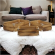 Rustic Farmstead Dark Brown Studded Rectangular Wood Crate Set