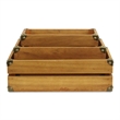 Rustic Farmstead Medium Brown Studded Rectangular Wood Crate Set