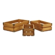 Rustic Farmstead Medium Brown Studded Rectangular Wood Crate Set