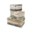 Feliciana Set of 3 Rectangular Wood Slat Crates - Tricolor