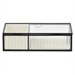 Verena 9.75 inch Glass Jewelry Box with Two Padded Compartments - Black