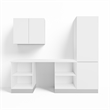 Klovo 5-Piece 8 ft. Modular Desk Set with Tall Storage Unit in White