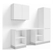 Klovo 5-Piece 8 ft. Modular Desk Set with Tall Storage Unit in White