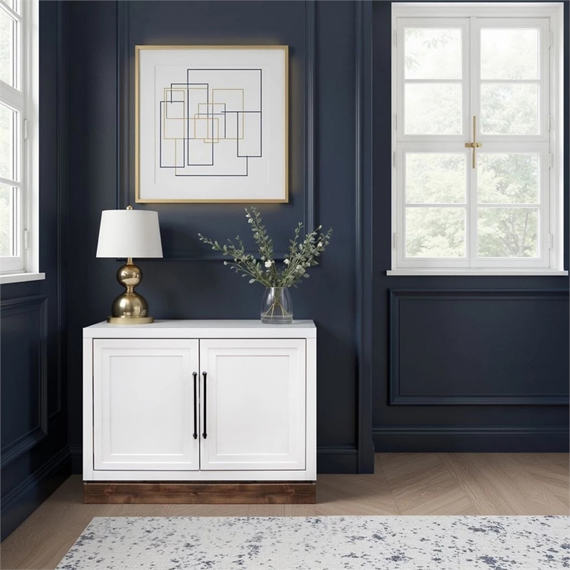 Bridgevine Home Nora Two-Door Storage Cabinet with Painted Finish in White