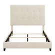 Bridgevine Home Queen Size Tufted Upholstered Platform Bed in Beige
