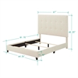 Bridgevine Home Queen Size Tufted Upholstered Platform Bed in Beige