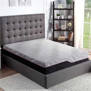 Bridgevine Home 10&quot Cal King Mattress with Copper-Infused Memory Foam in Gray