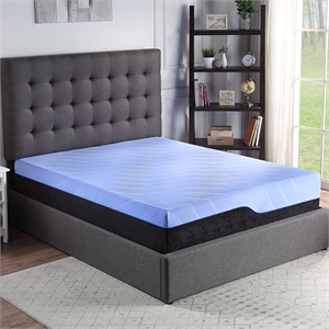 Bridgevine Home 12&quot Twin XL Mattress with Hybrid Latex Foam and Coil in Blue
