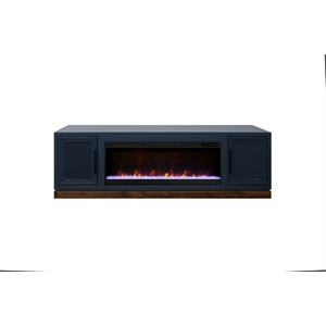 Bridgevine Home Nora 81&quot Fireplace TV Stand with Painted Finish in Blue