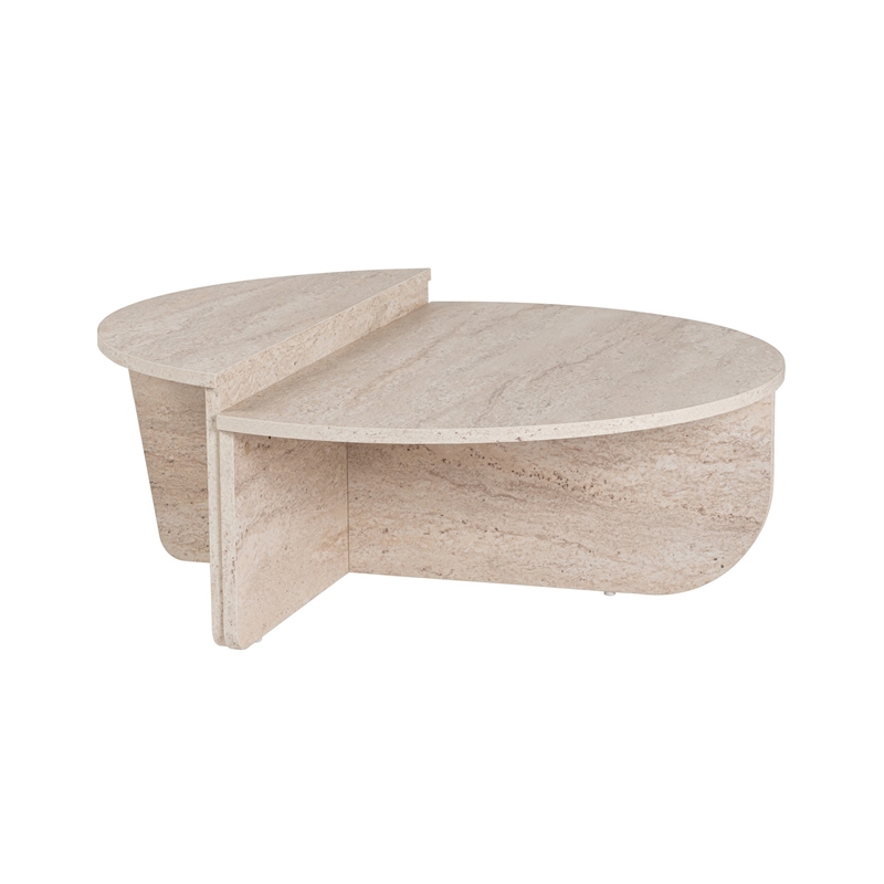 ASIR Hanah Home Orion Coffee Table in Travertine