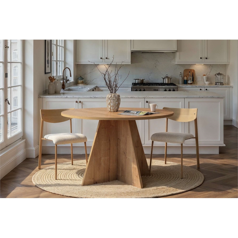 ASIR Hanah Home Virella Dining Table in Sapphire Oak