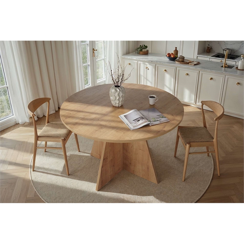ASIR Hanah Home Virella Dining Table in Sapphire Oak
