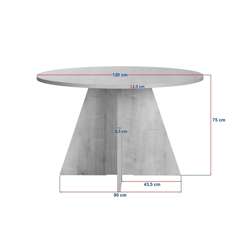 ASIR Hanah Home Virella Dining Table in Sapphire Oak
