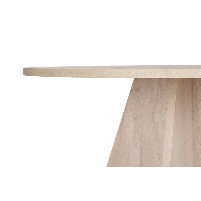 ASIR Hanah Home Virella Dining Table in Travertine