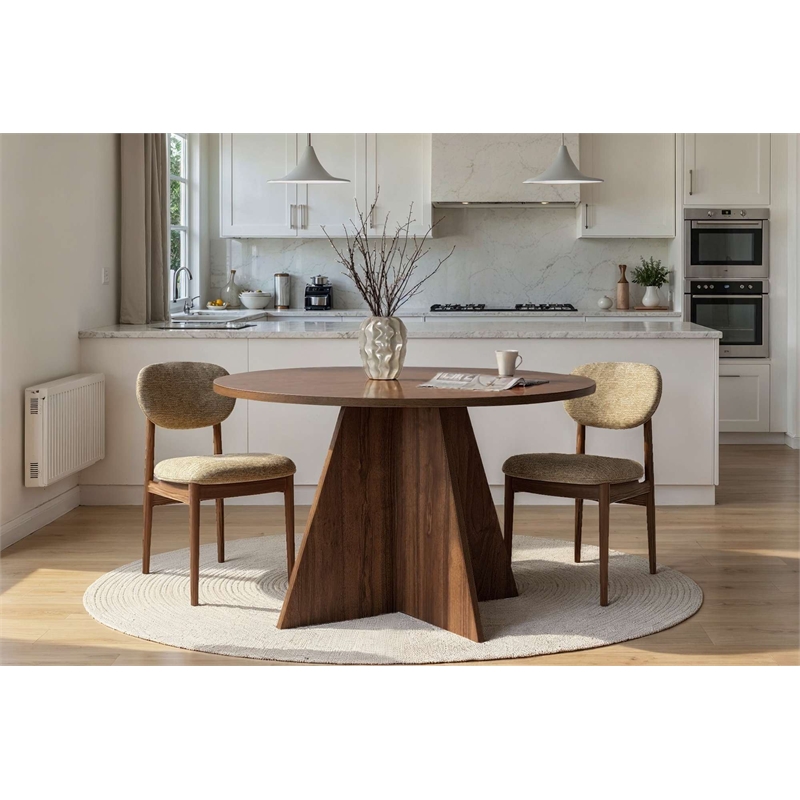 ASIR Hanah Home Virella Dining Table in Venezia Walnut