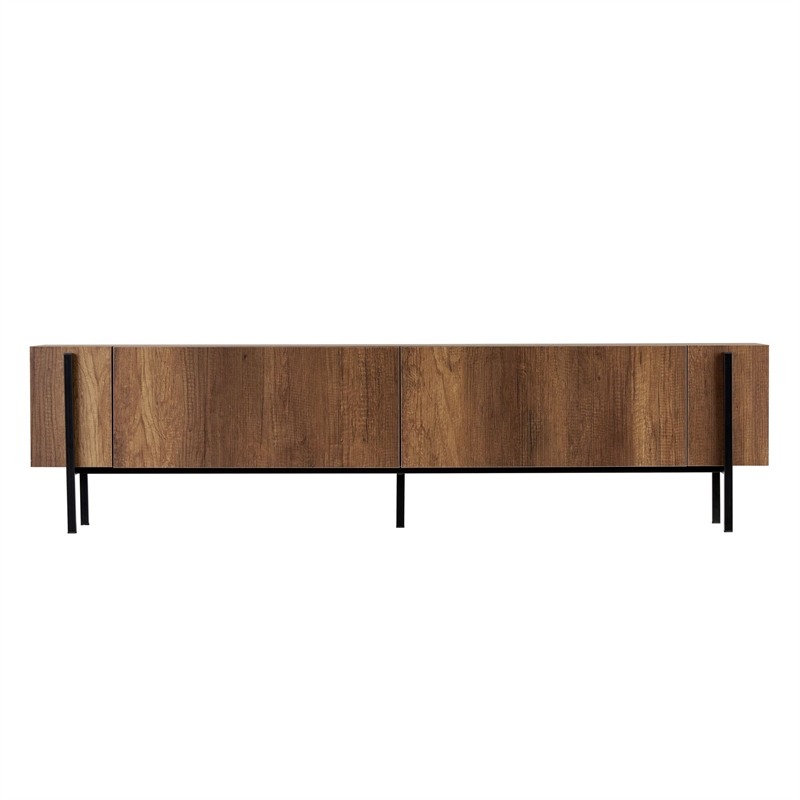 ASIR Hanah Home Nexus TV Stand in Barok Walnut and Black