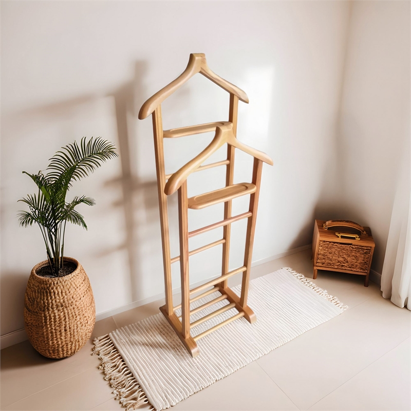 ASIR Hanah Home Beta Double Valet Stand in Natural
