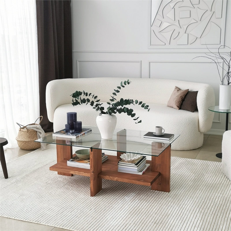 ASIR Hanah Home Babylon Coffee Table in Wood