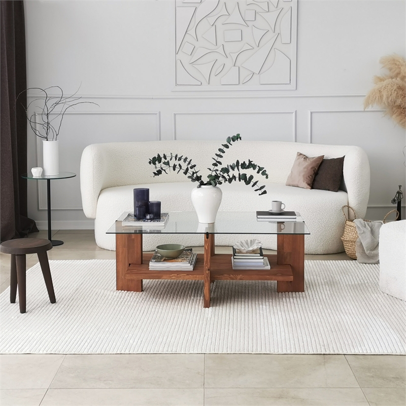 ASIR Hanah Home Babylon Coffee Table in Wood