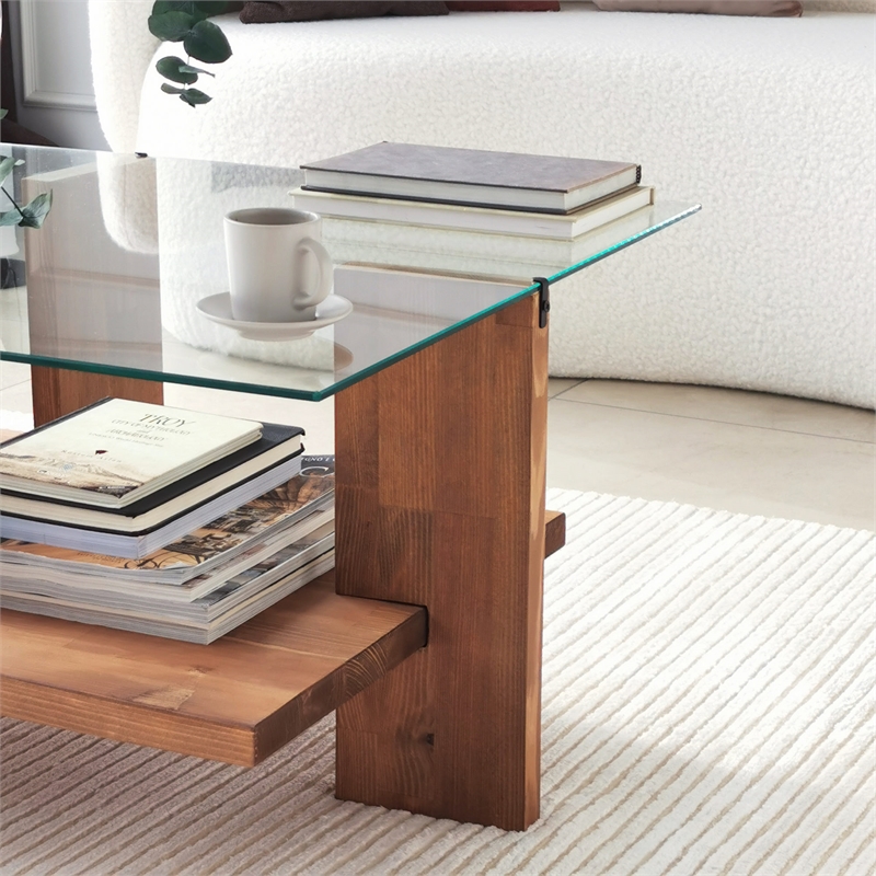 ASIR Hanah Home Babylon Coffee Table in Wood
