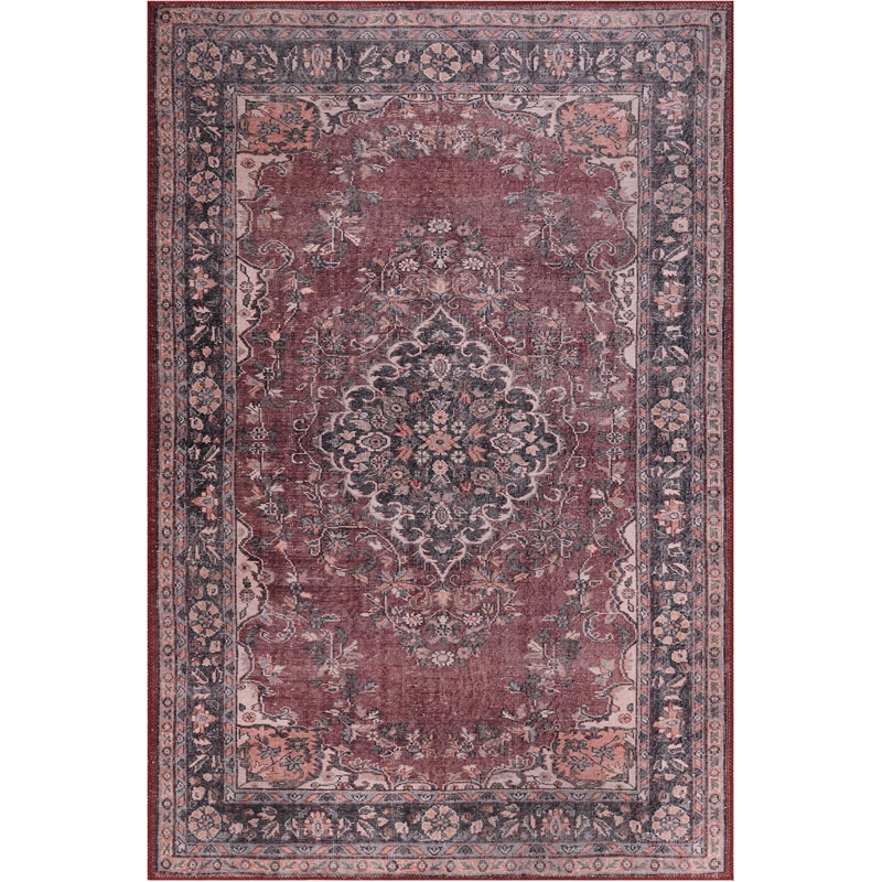 ASIR Conceptum (75 x 150) Hypnose Folk Chenille BA 14 Carpet in Burgundy