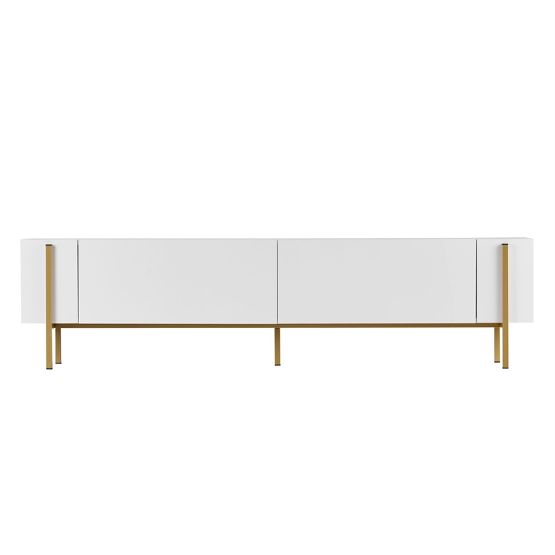 ASIR Hanah Home Nexus TV Stand in White and Gold