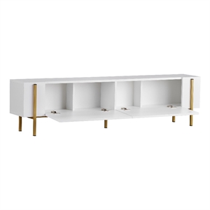 ASIR Hanah Home Nexus TV Stand in White and Gold