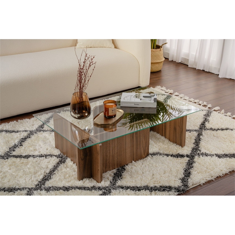 ASIR Hanah Home Flavio Coffee Table in Venezia Walnut