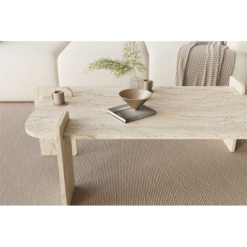 ASIR Hanah Home Lovge Coffee Table in Travertine