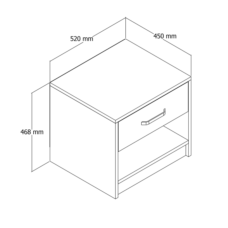 ASIR Hanah Home Grande 3622 Nightstand in Oak
