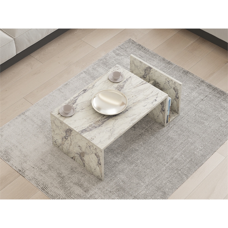 ASIR Hanah Home Memo Coffee Table in Fressia Marble