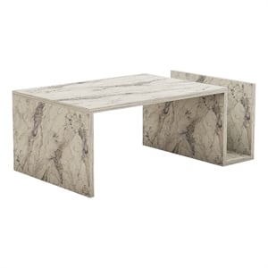ASIR Hanah Home Memo Coffee Table in Fressia Marble