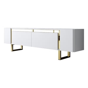 ASIR Hanah Home Yildiz TV Stand in White and Gold