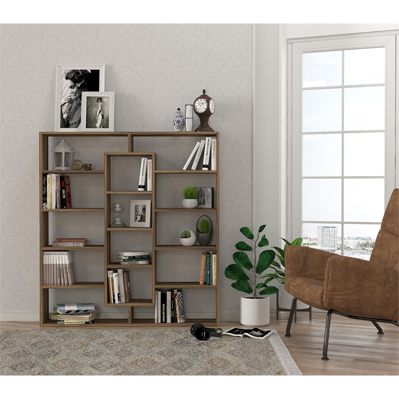 ASIR Hanah Home Ample Bookshelf in Walnut