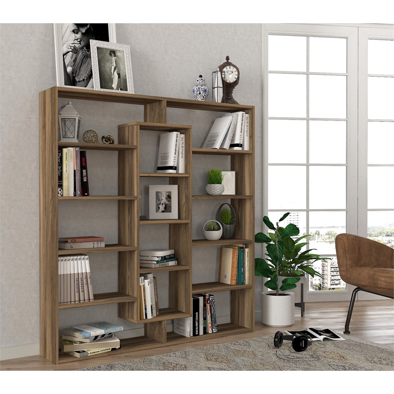 ASIR Hanah Home Ample Bookshelf in Walnut
