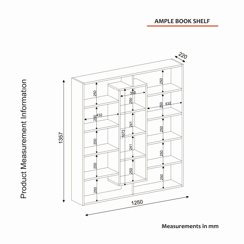 ASIR Hanah Home Ample Bookshelf in Walnut