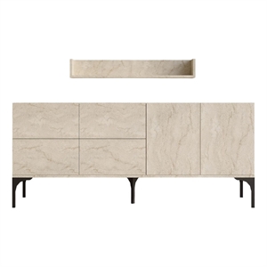 ASIR Hanah Home Stella Console in Travertine