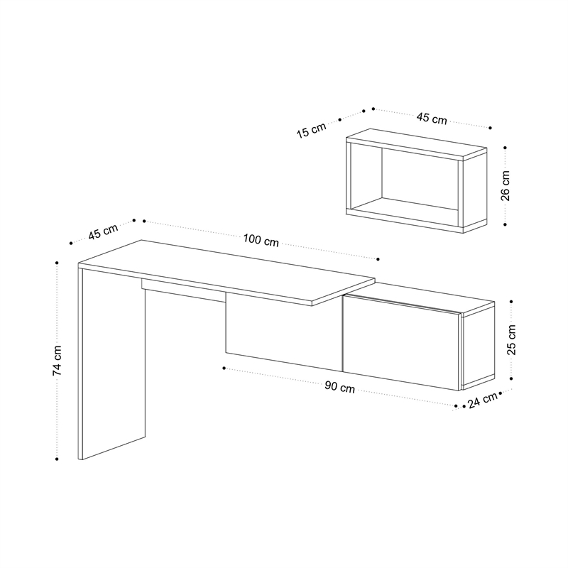ASIR Hanah Home Tiff Study Desk in Oak