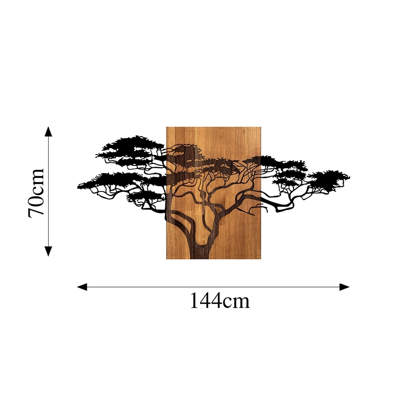ASIR Wallity Acacia Tree 329 Decorative Wooden Wall Accessory in Walnut