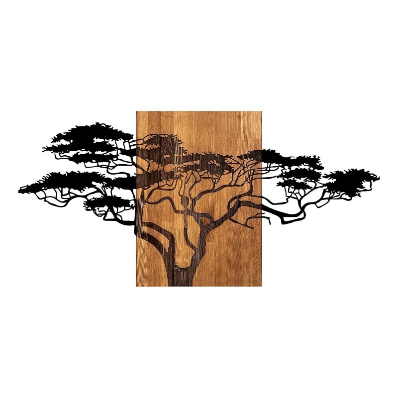 ASIR Wallity Acacia Tree 329 Decorative Wooden Wall Accessory in Walnut