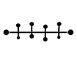 ASIR Wallity Rod Metal Wall Hook in Black