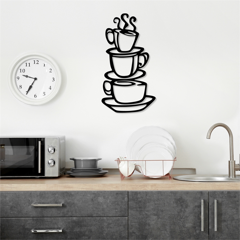 ASIR Wallity Coffee 2 Decorative Metal Wall Accessory in Black